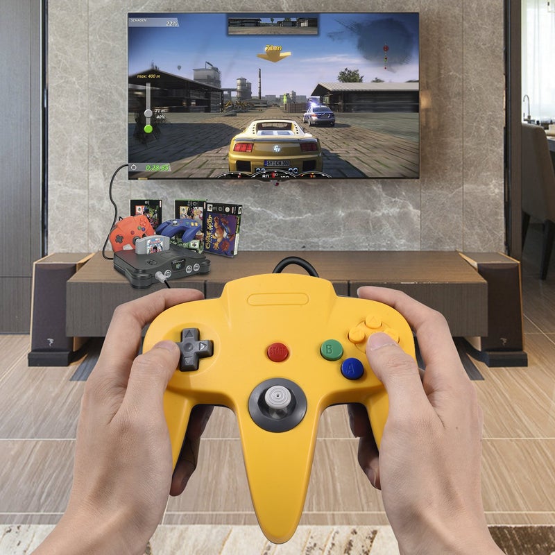 miadore Classic N64 Controller, miadore Rerto N64 Gaming Remote Gamepad Joystick for N64 Console Video Game System ( Yellow and Blue) - Image 3